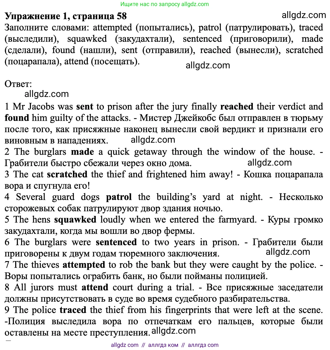 Английский язык (english), 7 класс Рабочая тетрадь (workbook), авторы: Баранова Ксения Михайловна (Baranova Ksenia), Дули Дженни (Dooley Jenny), Копылова Виктория Викторовна (Kopylova Victoria), Мильруд Радислав Петрович (Millrood Radislav), Эванс Вирджиния (Evans Virginia), издательство Просвещение, Москва, 2023, белого цвета, страница 58, номер 1, Решение 1 (2023-2027)